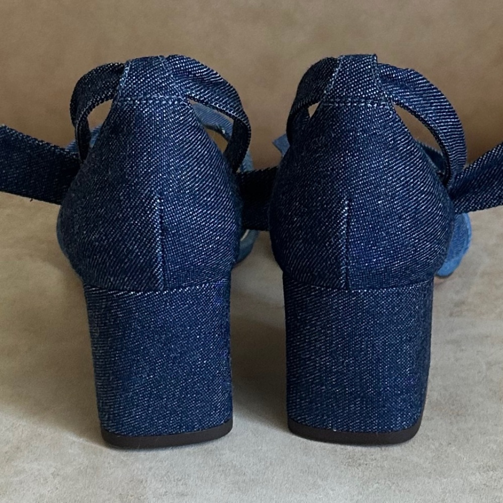 Alexandre Birman Mary Knotted Blue Denim Bow Sandals EU 37/US 7 Luxury Summer - Picture 3 of 10